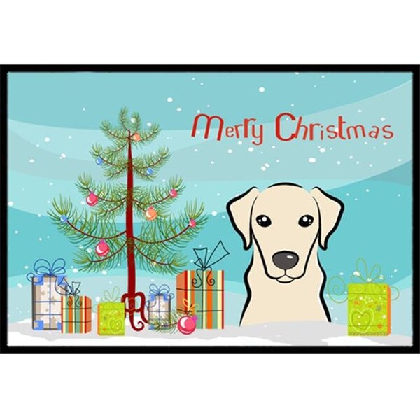 Carolines Treasures BB1594JMAT Christmas Tree & Yellow Labrador Indoor or Outdoor Mat; 24 x 36 BB1594JMAT - main
